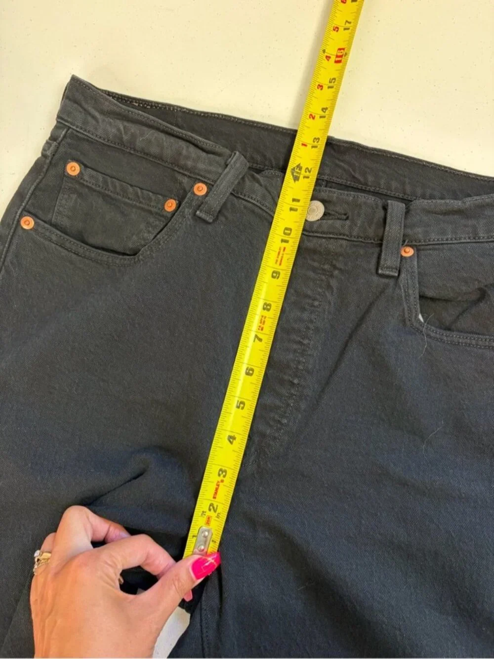 Levi's 501 Mens Button Fly Light Wash Black Straight Leg Denim 32x30 Denim